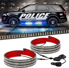 Used, 2X 70" Emergency Truck Strobe Lights Strip Running Board Light Blue & White for sale  Shipping to South Africa