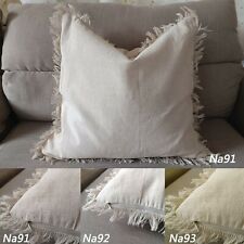 Used, Tailor Made*COVER*Linen cotton (Handmade Fringe edge) raw cushion pillow case*Na for sale  Shipping to South Africa