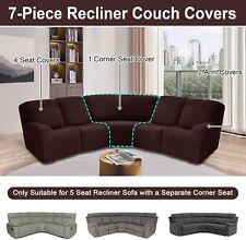 Used, Super Stretch Corner Sectional Couch Cover for 4 Seat Recliner + 1 Corner Seat for sale  Shipping to South Africa