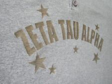 ZETA TAU ALPHA Sorority gray 1/4 button pullover t-shirt adult XL AUGUSTA NICE!!, used for sale  Shipping to South Africa