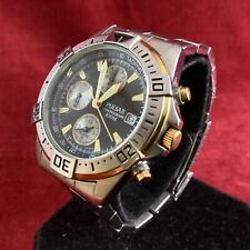 Mens Silver & Gold Tone Pulsar Chronograph Watch *TESTED & WORKING* (J) MO#8760 for sale  Shipping to South Africa
