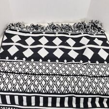 Tapete de corredor de algodão 2'x4.3' preto e branco tecido à mão lavável tapete interno - iOhouze comprar usado  Enviando para Brazil