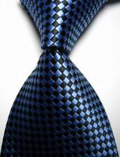 Quente! cheques Clássico Azul, Preto, tecido jacquard, 100% Seda Masculina Gravatas comprar usado  Enviando para Brazil