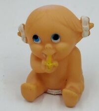Vtg Rubber Squeak Toy Baby Girl in Diaper with Banana 2.75" small  for sale  Shipping to South Africa