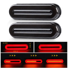 2x 5" Red/Amber Oval LED Truck Trailer Stop Turn Tail Brake Lights Flowing DRL for sale  Shipping to South Africa