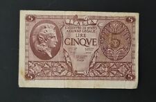 Banconota cinque lire usato  Villaga