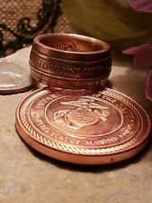 US  military marine CORP coin ring copper .999 men USA, used for sale  David City