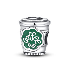 Takeaway Coffee Bean Cup Mug Bead Charm Sterling Silver 925  for sale  Shipping to South Africa