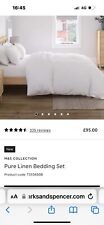 M & S 100 % Flax Linen 5ft King Duvet Cover White Excellent Sold Out for sale  Shipping to South Africa