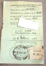 Sem.1943 antica ricevuta usato  Roma