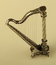 Vintage Sterling Silver Assinado 800 122 Harpa Instrumento Musical Miniatura Da Casa De Boneca, usado comprar usado  Enviando para Brazil