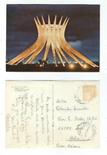Cartolina BRASILIA BRASIL veduta notturna della Cattedrale 1968 Postcard comprar usado  Enviando para Brazil