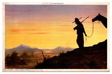 Antiguo El Camino Perdido, Hombre con Rifle liderando un Caballo, Escena del Desierto, Postal segunda mano  Embacar hacia Argentina