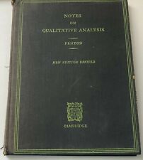 Notes qualitative analysis for sale  NORTHWICH