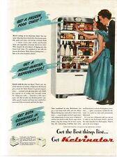1946 Kelvinator Moist Master Refrigerator Freezer Vintage Print Ad 2 for sale  Shipping to South Africa