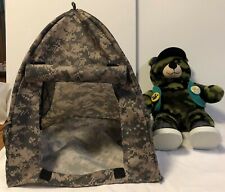 Build a Bear Scout & Tent, Stuffed bear in hat, vest shoes & camouflage camp set for sale  Shipping to South Africa