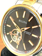 Usado, Relógio masculino Bulova 98A140 automático mostrador marrom ouro rosa prata aço inoxidável comprar usado  Enviando para Brazil