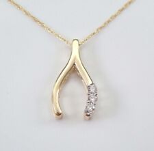 0.20Ct Lab Created Diamond Wishbone Pendant Necklace 18" 14K Yellow Gold Plated for sale  Shipping to South Africa