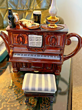 Vintage Swineside Teapottery Parlour Piano Teapot w/ Stool Pub Piano Collectable, used for sale  Shipping to South Africa