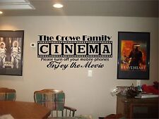 Cinema Theatre personalized sign home movie theater vinyl wall decor mural decal for sale  Shipping to South Africa