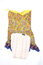 Lauren Ralph Lauren Carli Bybel Womens Skirt Dress Yellow Pink Size 10 2 Lot 2, used for sale  Shipping to South Africa