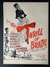 Anúncio impresso de filme vintage 1946 “Thrill of Brazil” - Evelyn Keyes, usado comprar usado  Enviando para Brazil