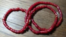 Antique Venetian Greasy Red Drawn African Trade Beads , used for sale  Shipping to Canada