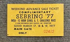 Boleto de carrera Camel GT 1977 12 Horas de Sebring IMSA segunda mano  Embacar hacia Argentina