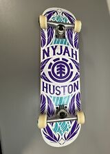 Nyjah Huston Element Skateboard Feathers Purple Teal White for sale  Shipping to South Africa