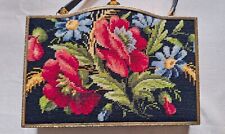 Bolso de Mano Vintage con Aguja Diseño Floral Rosa con Intrincado Borde Dorado segunda mano  Embacar hacia Mexico