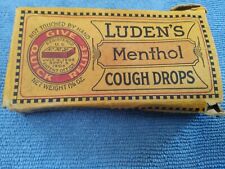 VINTAGE EARLY LUDENS MENTHOL COUGH DROPS BOX PAT. 1905, used for sale  Shipping to South Africa