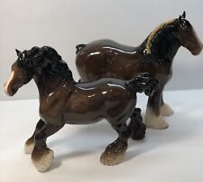 Royal Doulton Two Brown Shire Horses, Gloss Finish for sale  Canada