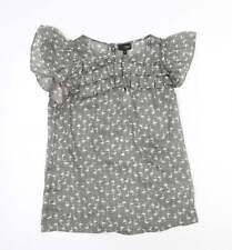 Used, NEXT Womens Grey Geometric Polyester Basic Blouse Size 10 Boat Neck - Flamingo for sale  Shipping to South Africa