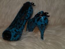 IRON FIST HEELS Teal With Black Leopard Print SIZE 7 USED4 PHOTOSHOOT for sale  Shipping to South Africa