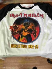 Iron Maiden The Number of the Beast World Tour 82-83 Concert Raglan P a 3XL comprar usado  Enviando para Brazil