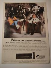 Sansui Watch Western Surround Sound AV Receiver Vintage Print Ad for sale  Shipping to South Africa