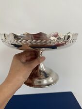 Vintage Silver Plated Pedestal Fruit Stand Bon Bon Candy Dish Pierced Design for sale  Shipping to South Africa