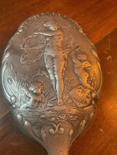 Art Nouveau NUDE , CHERUBS Antique Silverplate Hand Mirror for sale  Shipping to South Africa