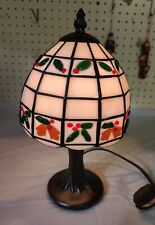 Usado, "Lámpara de mesa estilo Tiffany vintage vidrieras aspecto navideño espíritu festivo 11" segunda mano  Embacar hacia Argentina