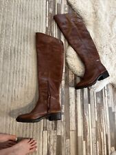 Vince Camuto Boots 8.5 Brown Leather Riding SideZip Horse Riding Above Knee High for sale  Shipping to South Africa