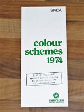 1974 simca colours for sale  BANGOR
