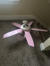 Girls Glam Pink 5 Blade Ceiling Fan 44" Complete and Working. Intertek M48-5B/3L for sale  Shipping to South Africa