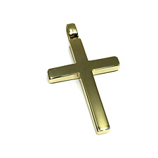 Pingente cruz unissex grego mínimo oco feito à mão ouro amarelo 14k comprar usado  Enviando para Brazil