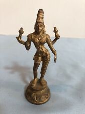 VINTAGE Shiva Shakti Hindu Deity Brass Gold Tone Cast Metal Figure #F12, used for sale  Shipping to South Africa