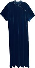 Vestido maxi de veludo 22W strass frisado azul marinho mangas curtas SL moda comprar usado  Enviando para Brazil