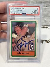Jack Nicklaus HOF Signed 1981 Donruss Golf #13 RC Rookie PSA 7 PSA/DNA 10 AUTO for sale  Shipping to South Africa