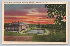 Postal de lino Gymnasium Universidad de Virginia Charlottesville Virginia No 2861, usado segunda mano  Embacar hacia Argentina