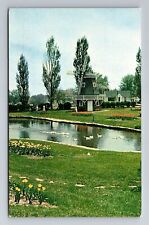 Pella IA-Iowa, Sunken Gardens Park, Windmill, Imported Tulips, Vintage Postcard for sale  Shipping to South Africa