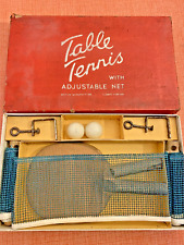 Vintage Table Tennis Set Clamps Balls & Net Neatly Packed in Box., used for sale  Shipping to South Africa