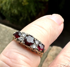 Used, Stunning Vintage Almandine Garnet Ring - Sterling Silver - Vermeil Gilt for sale  Shipping to South Africa